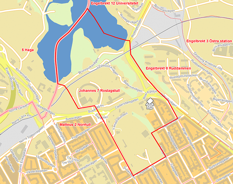 Karta över Johannes 7 Roslagstull