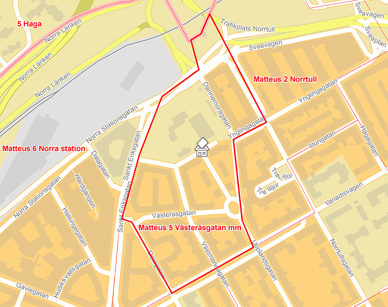 Karta över Matteus 5 Västeråsgatan mm
