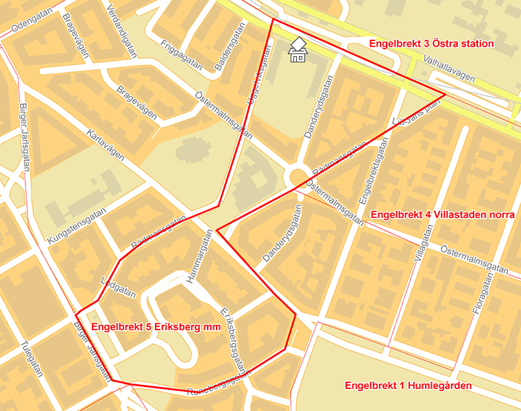 Karta över Engelbrekt 5 Eriksberg mm