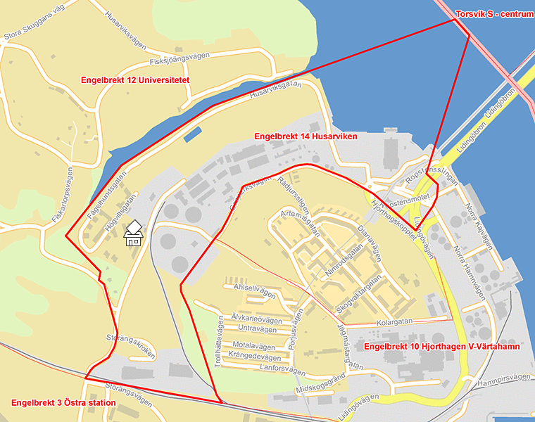 Karta över Engelbrekt 14 Husarviken