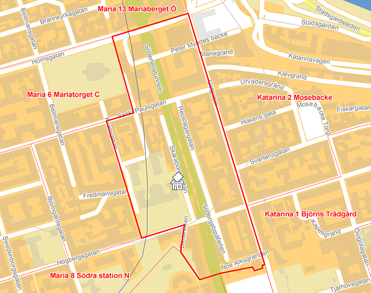 Karta över Maria 7 Skaraborgsgatan mm