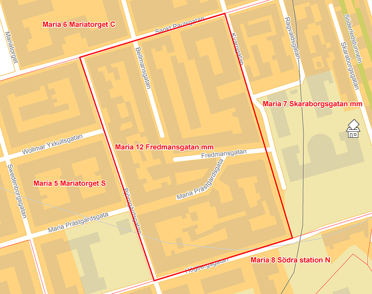 Karta över Maria 12 Fredmansgatan mm