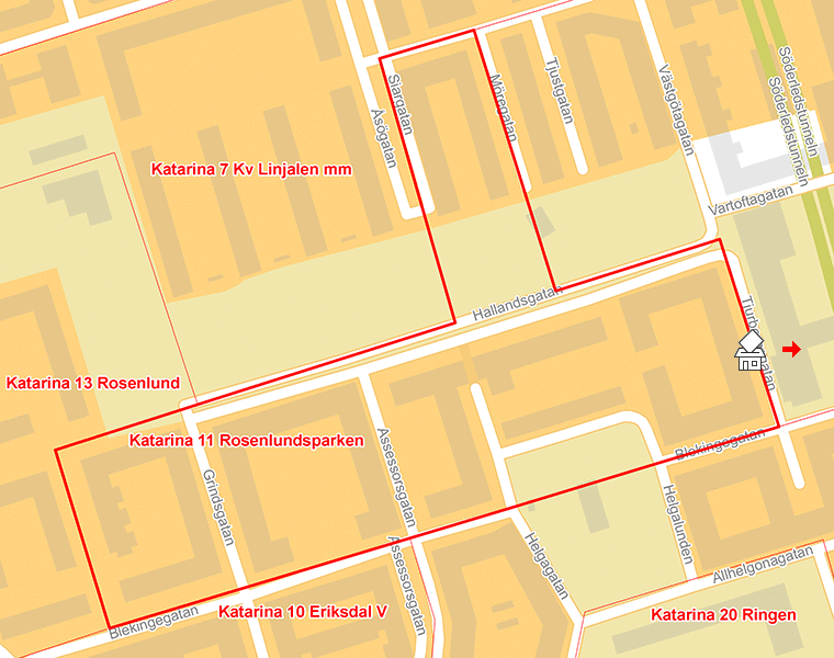 Karta över Katarina 11 Rosenlundsparken