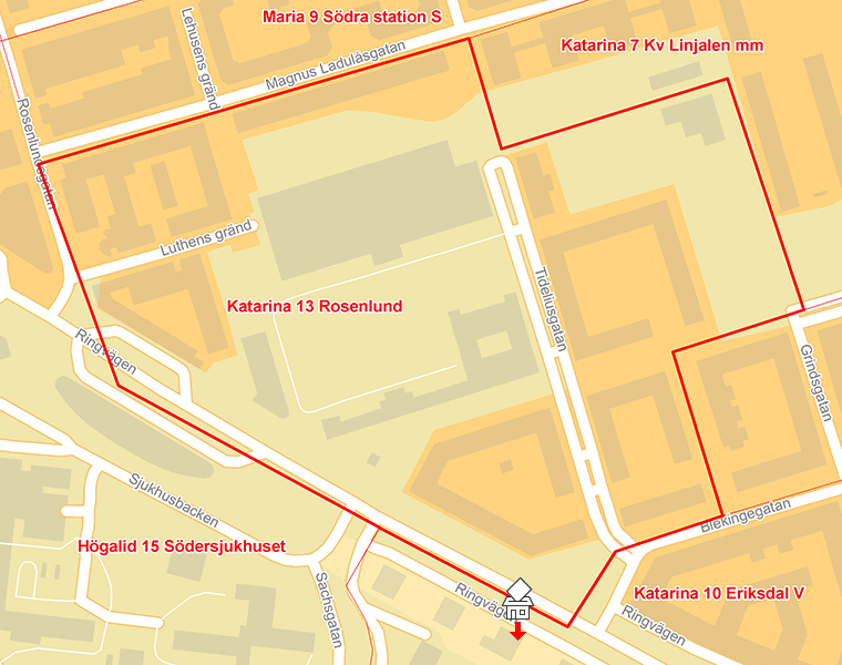 Karta över Katarina 13 Rosenlund