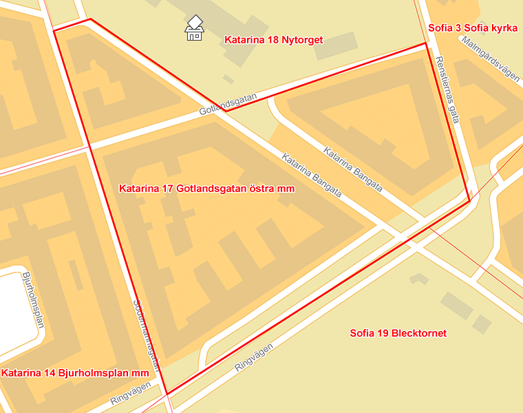 Karta över Katarina 17 Gotlandsgatan östra mm