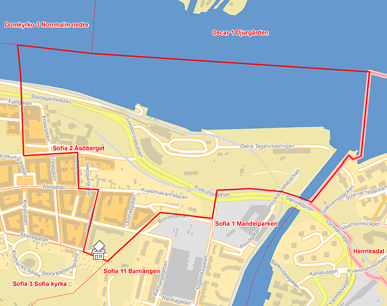 Karta över Sofia 2 Åsöberget