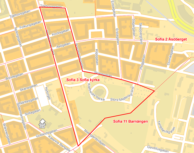 Karta över Sofia 3 Sofia kyrka
