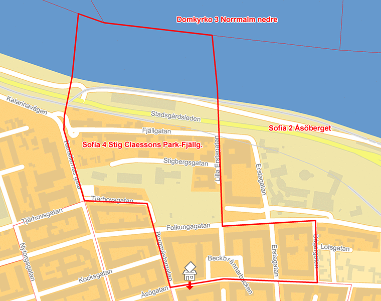 Karta över Sofia 4 Stig Claessons Park-Fjällg.