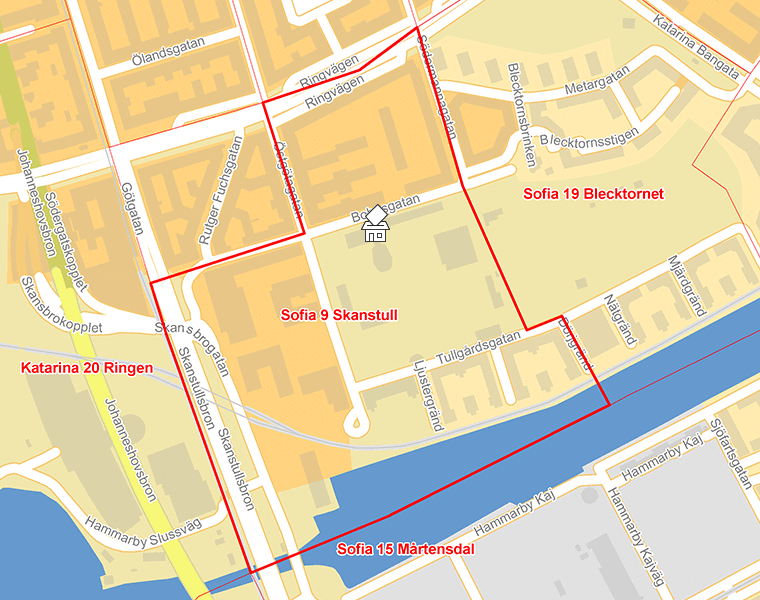 Karta över Sofia 9 Skanstull