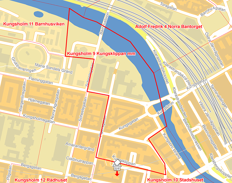 Karta över Kungsholm 9 Kungsklippan mm