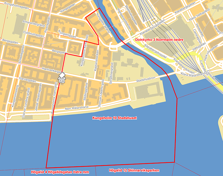 Karta över Kungsholm 10 Stadshuset