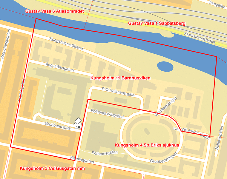 Karta över Kungsholm 11 Barnhusviken