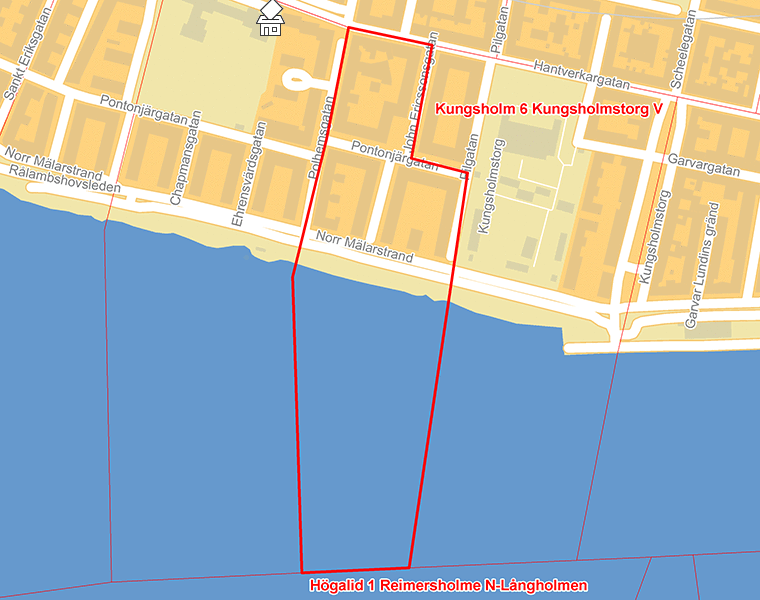 Karta över Kungsholm 13 John Ericssonsgatan mm