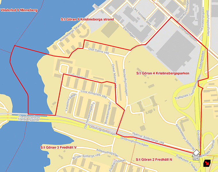 Karta över S:t Göran 4 Kristinebergsparken