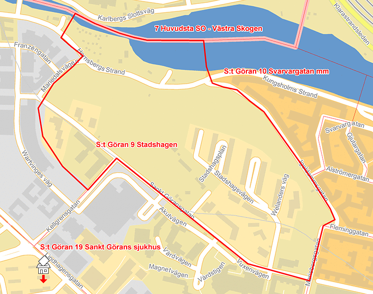 Karta över S:t Göran 9 Stadshagen