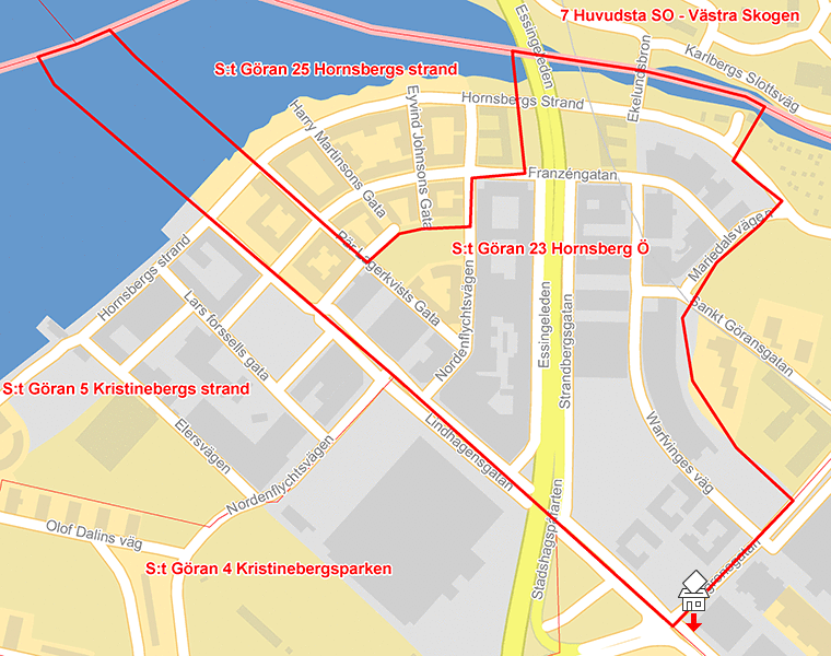 Karta över S:t Göran 23 Hornsberg Ö