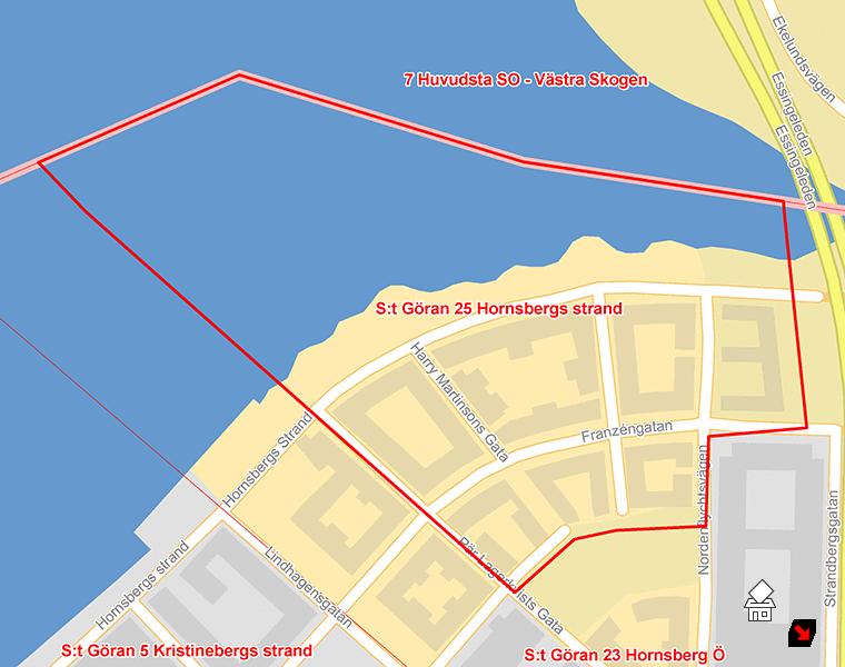 Karta över S:t Göran 25 Hornsbergs strand
