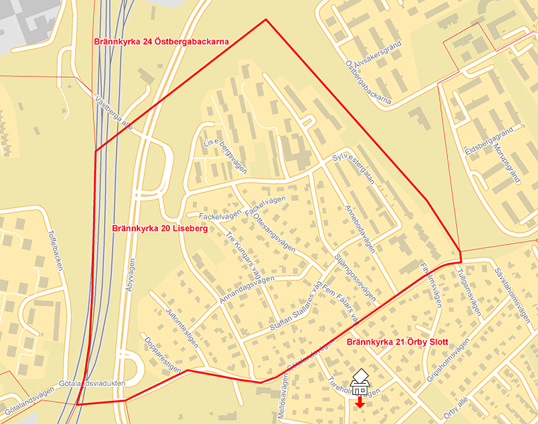 Karta över Brännkyrka 20 Liseberg
