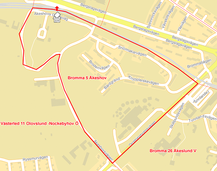 Karta över Bromma 5 Åkeshov