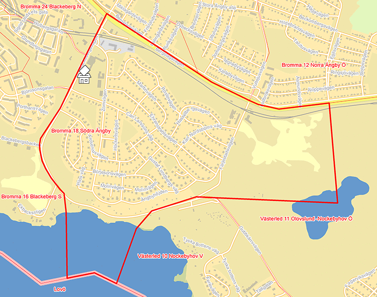 Karta över Bromma 18 Södra Ängby