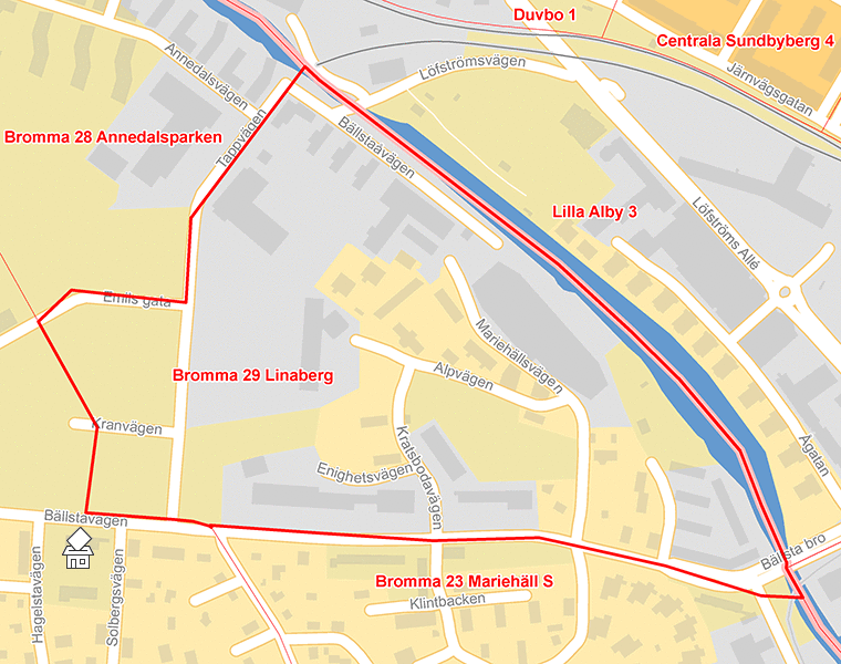 Karta över Bromma 29 Linaberg