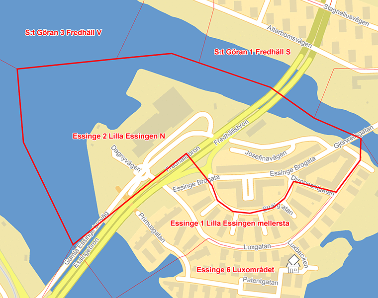 Karta över Essinge 2 Lilla Essingen N