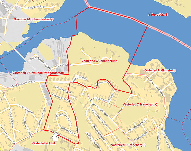 Karta över Västerled 5 Johannelund