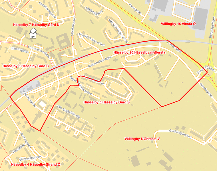 Karta över Hässelby 20 Hässelby mellersta