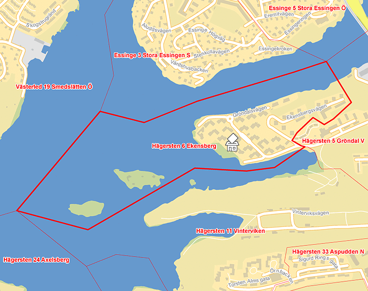 Karta över Hägersten 6 Ekensberg