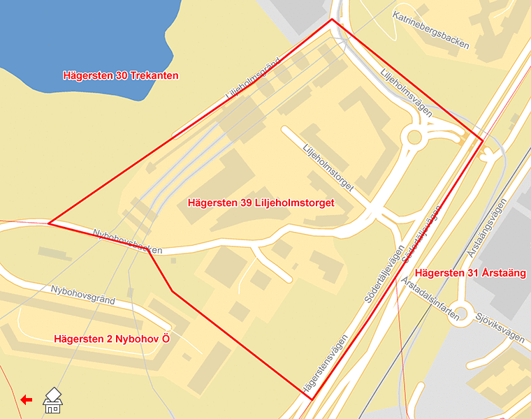 Karta över Hägersten 39 Liljeholmstorget