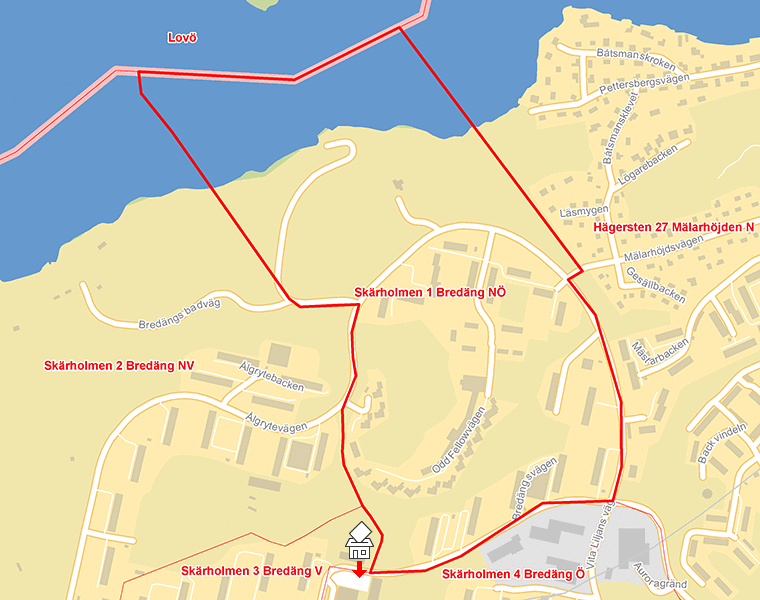 Karta över Skärholmen 1 Bredäng NÖ