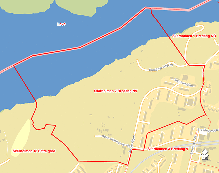 Karta över Skärholmen 2 Bredäng NV