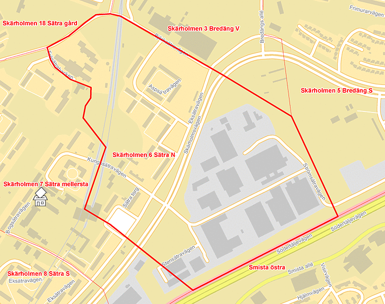 Karta över Skärholmen 6 Sätra N