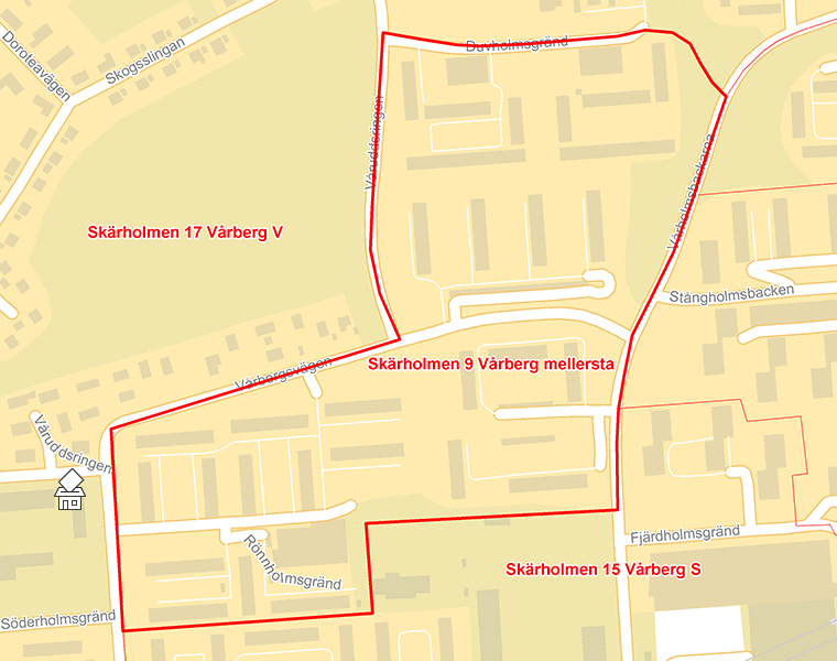 Karta över Skärholmen 9 Vårberg mellersta