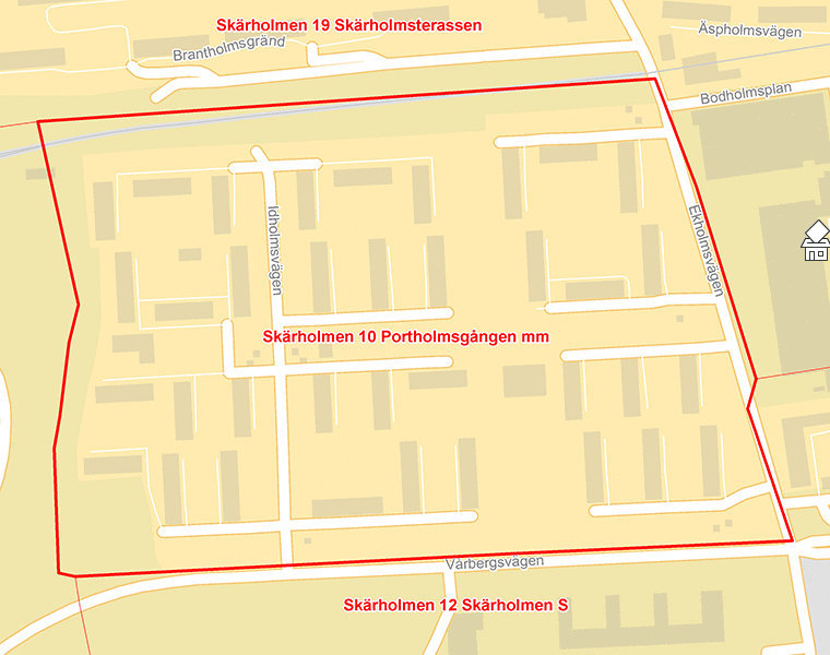 Karta över Skärholmen 10 Portholmsgången mm