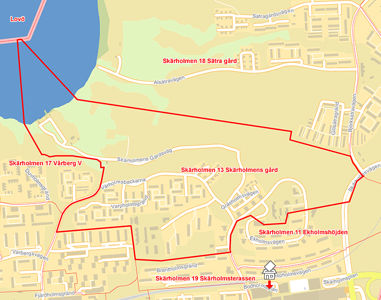 Karta över Skärholmen 13 Skärholmens gård
