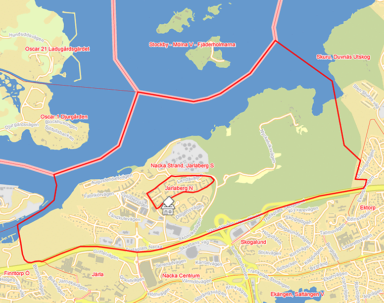 Karta över Nacka Strand, Jarlaberg S