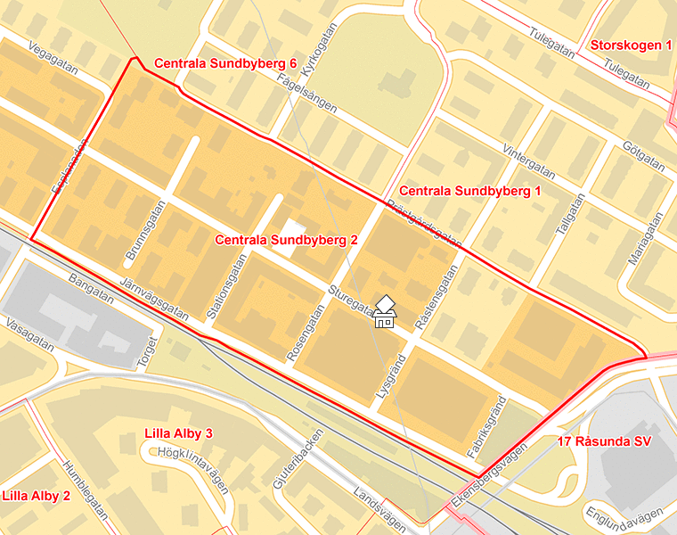 Karta över Centrala Sundbyberg 2