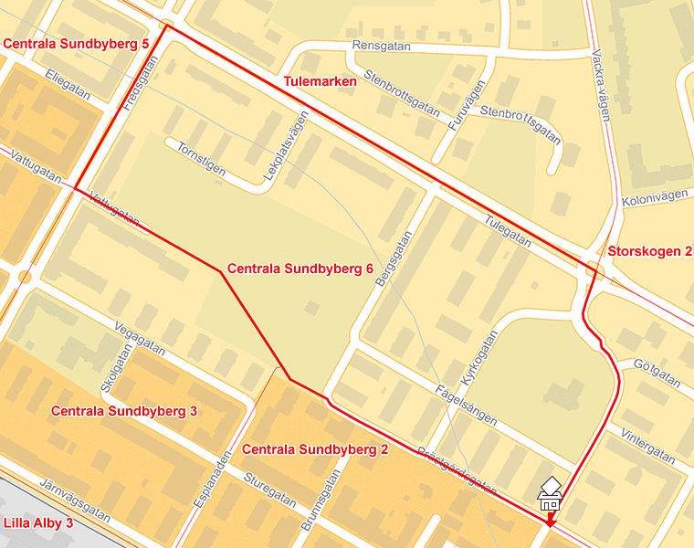 Karta över Centrala Sundbyberg 6