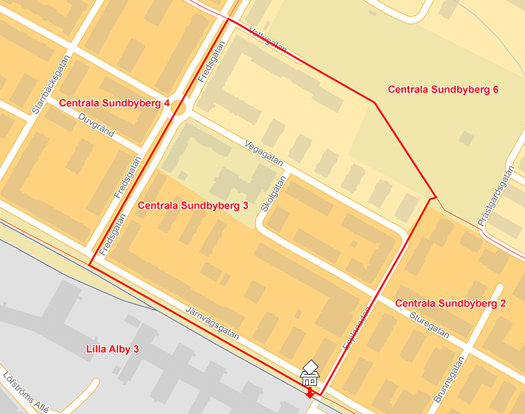 Karta över Centrala Sundbyberg 3