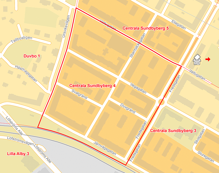 Karta över Centrala Sundbyberg 4
