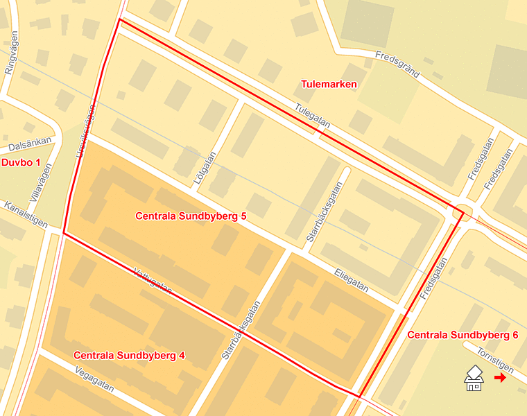 Karta över Centrala Sundbyberg 5