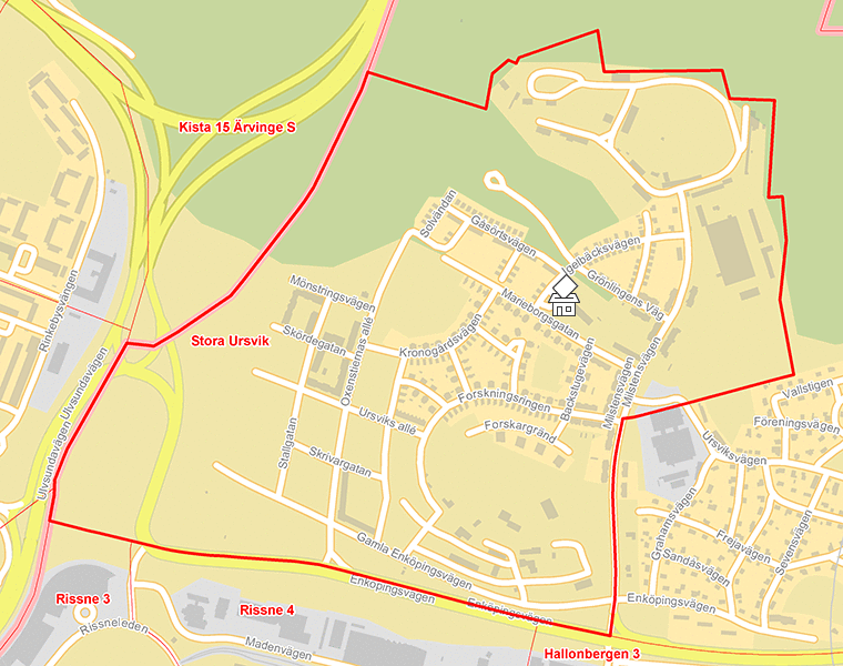 Karta över Stora Ursvik
