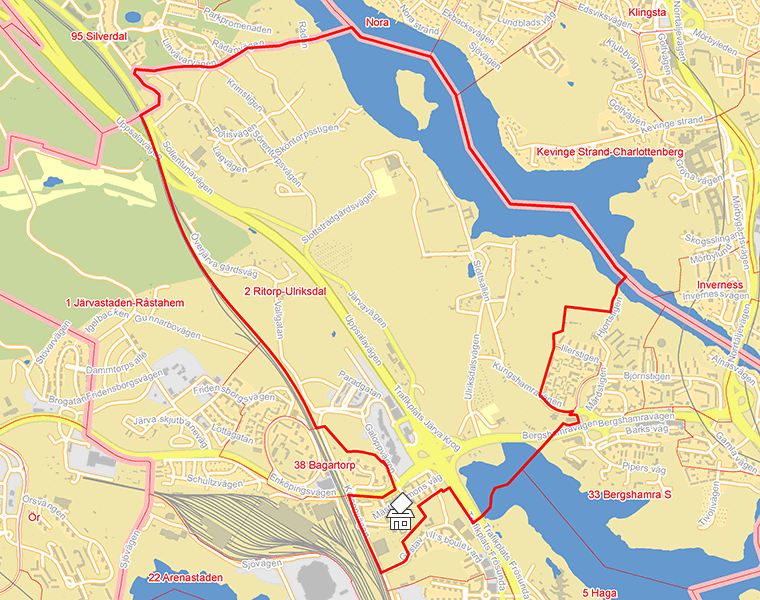 Karta över 2 Ritorp-Ulriksdal