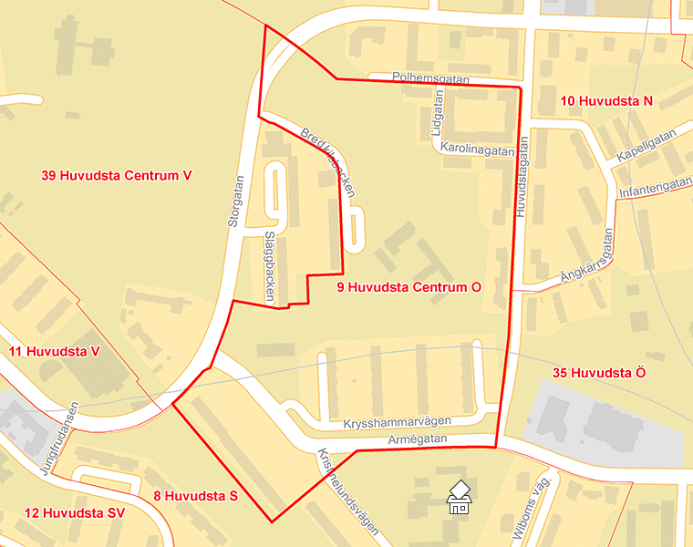 Karta över 9 Huvudsta Centrum O