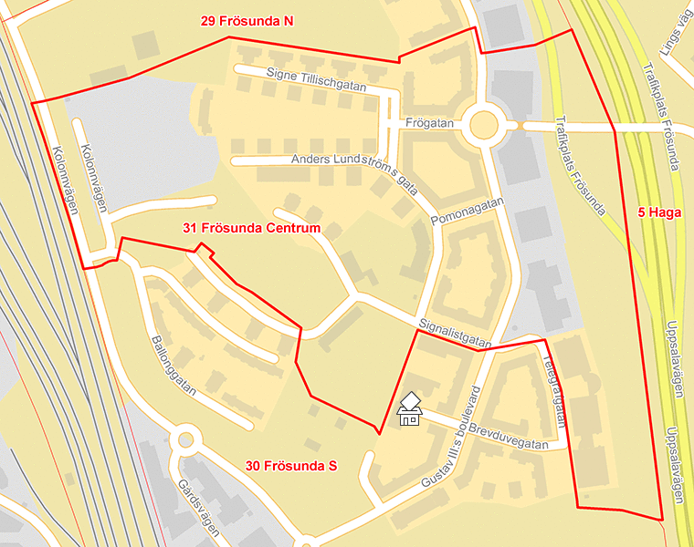Karta över 31 Frösunda Centrum