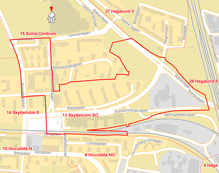 Karta över 13 Skytteholm SO