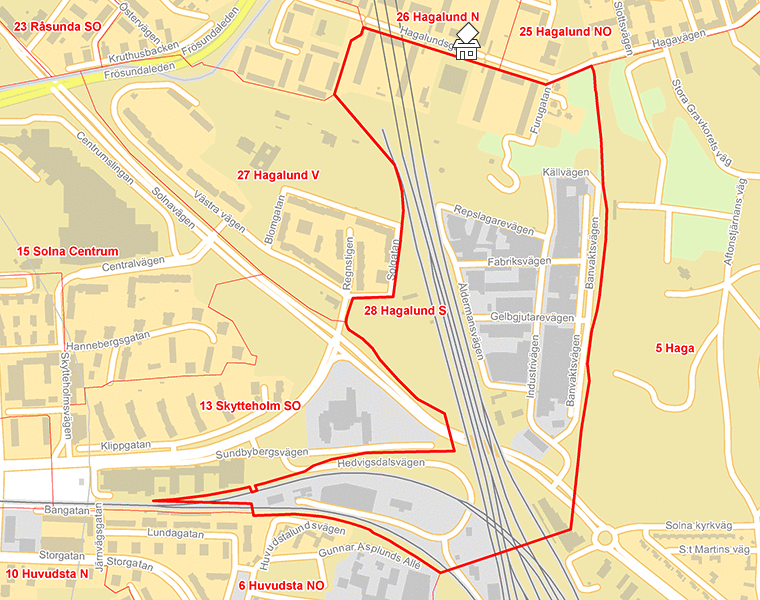 Karta över 28 Hagalund S