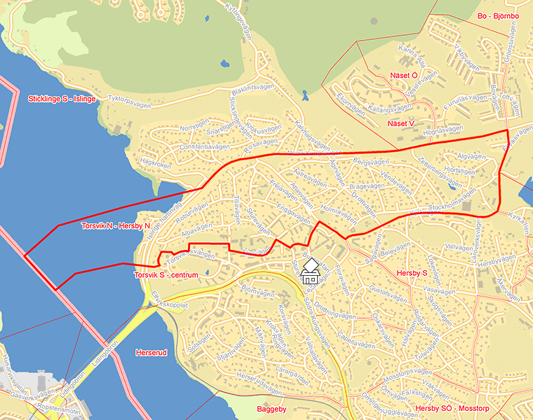 Karta över Torsvik N - Hersby N