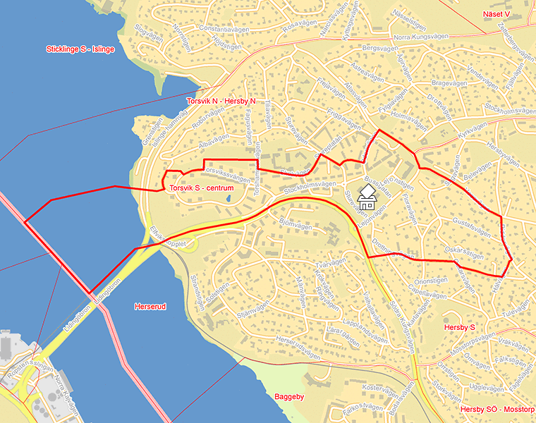 Karta över Torsvik S - centrum